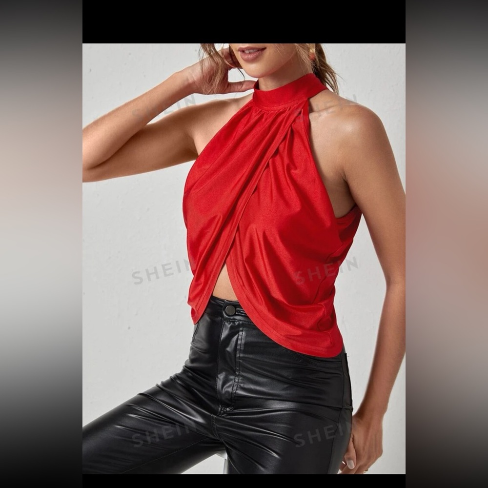 Sexy red split top